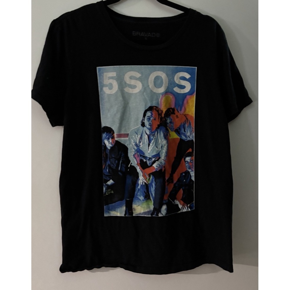 Mens 5 SOS 5 Seconds of Summer Tshirt Black Size XL Band Tee